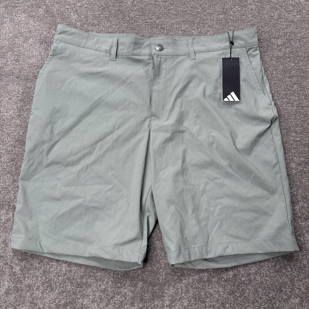 Adidas Mens Ripstop Shorts 38 Silver Green Lightweight Golf Casual Activewear